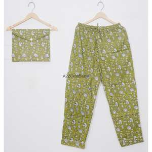 Conjunto de Pijama Floral de Manga Larga de Algodón Suave y Transpirable para Fiesta Nupcial, Cintura Elástica, Ropa de Dormir de Verano - Product Image 3