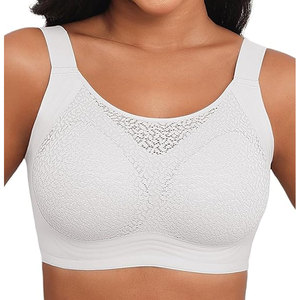 Solid Trader Brassière de sport respirante et de soutien, confort maximal, sans coutures, bretelles larges, pour la gym et la course, style crop top - Product Image 1