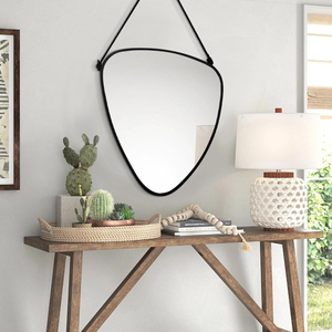 Modern Asymmetrical Wall <b>Mirror</b> <b>Irregular</b> Organic Shaped <b>Mirror</b> with Black Metal Frame for Living Room Bedroom Decor - Product Image 4