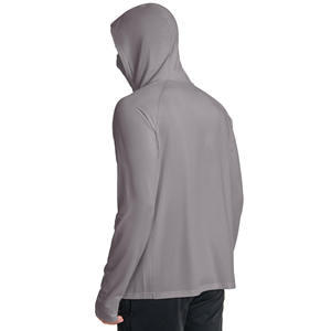 Hoodies de pêche pour hommes, protection solaire, chemises de pêche à manches longues, 100% polyester, séchage rapide, avec protection pour le visage, hoodie de pêche pour hommes - Product Image 6