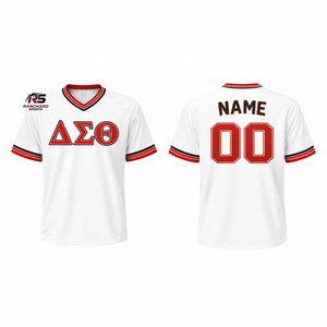 Maillots personnalisés avec lettres grecques, chemises de fraternité universitaire, uniformes d'équipe personnalisés, tricotés, respirants, écologiques, teinture personnalisée - Product Image 3