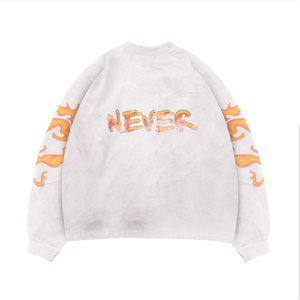 Sudadera Oversize de Manga Larga para Hombre, Estilo Urbano, Cuello Redondo, Tejido de Algodón, Estampado con Logotipo Frontal y Diseño de Llama - Product Image 2