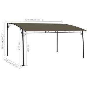 Toldo de Acero con Recubrimiento en Polvo Color Taupe, Toldo de Tela 100% Poliéster para Gazebo y Pérgola - Product Image 6