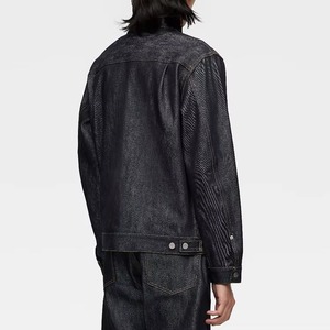 Custom Logo Print Casual Wholesale Fashion Denim Jacket Coats Denim <b>Jeans</b> Men's Jackets - Product Image 2