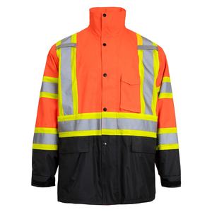 Nouveau 2026 deux tons haute visibilité veste de pluie réfléchissante vêtements de travail de sécurité imperméables avec X bandes réfléchissantes pour vêtements d'extérieur sécurité au travail - Product Image 4