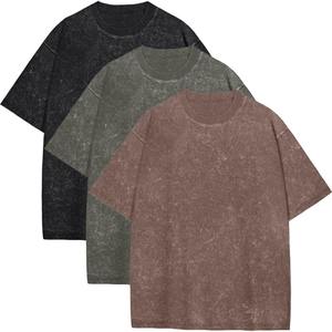 Camiseta Oversize al por Mayor con Diseño Gráfico Personalizado, Logotipo, Estilo Vintage, Algodón Pesado, Camiseta Lisa de Tallas Grandes, Casual para Hombre - Product Image 1