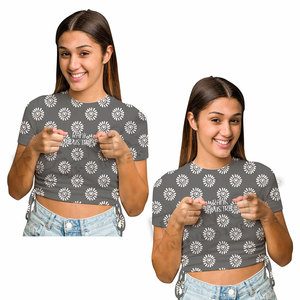 T-shirts courts pour femmes, style tendance, décontractés, avec tissu léger et respirant, extensible et doux - Product Image 4