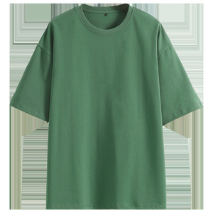 เสื้อยืดคอกลมโอเวอร์ไซส์ผ้าฝ้ายสำหรับผู้ชาย สีพื้น หนานุ่ม พิมพ์โลโก้ด้านหน้า เป็นมิตรต่อสิ่งแวดล้อม ระบายอากาศได้ดี สวมใส่สบายๆ - Product Image 3