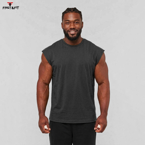 Débardeur de sport côtelé pour homme, 100 % polyester, respirant, anti-boulochage, séchage rapide, uni, personnalisable avec logo, idéal pour l'entraînement et le quotidien - Product Image 5