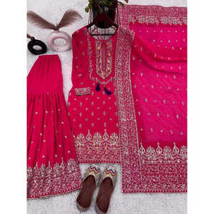 Top Elegante de Chifón para Fiesta con Dupatta y Sharara - Product Image 1