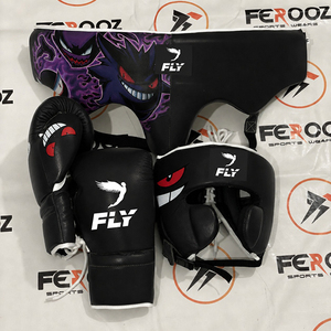 ชุดอุปกรณ์มวย Fly Boxing หนังวัวแท้ ถุงมือสำหรับฝึกซ้อม หมวกป้องกันศีรษะ อุปกรณ์ป้องกันลำตัว แบบผูกเชือก อุปกรณ์ศิลปะการต่อสู้สำหรับผู้ใหญ่ สีน้ำตาล - Product Image 3