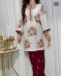 Heavy Latest Wedding Wear Faux Georgette Heavy Embroidery Sequence & Gota Piping <b>Top</b> and Pant With Pearl Moti Work Dupatta - Product Image 2