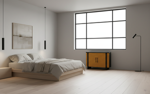 Buffet moderne à 2 portes en chêne massif pour salon - Résistant à l'eau, écologique, multifonctionnel, rangement minimaliste - Product Image 4