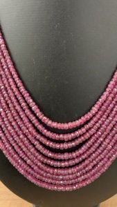 Natural Pink Sapphire AAA+ Quality 9-Layer Multi-Strand <b>Necklace</b> 35.5 mm Faceted Rondelle Beads 24-Inch <b>Long</b> South Africa - Product Image 5