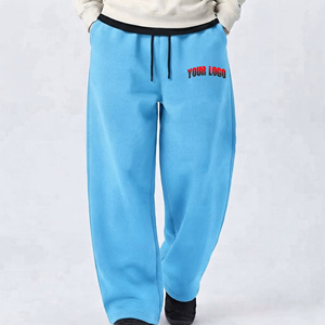 2027 OEM Custom made Logo Winter Casual Heavyweight Canvas 100% Cotton Breathable Eco-Friendly Drawstring <b>Trouser</b> Sweatpants - Product Image 4