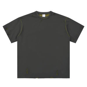 Camisetas Personalizadas de 310 g/m² con Efecto Desgastado, Estilo Urbano, Cuello Redondo, Hombros Caídos, Corte Holgado - Product Image 4