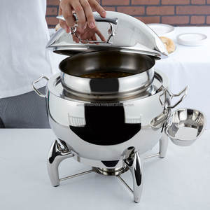 Calentador de alimentos Chafing Pot en acero inoxidable con acabado de plata y oro de lujo Perfecto para fiestas de hoteles y restaurantes - Product Image 6