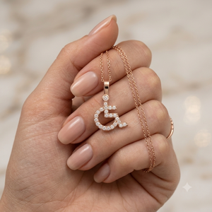 Unique Fashion Jewelry 14K Rose <b>Gold</b> Custom Iced Wheel Chair <b>Pendant</b> Natural Diamond Hip Hop Style Charm fine jewelry necklaces - Product Image 4