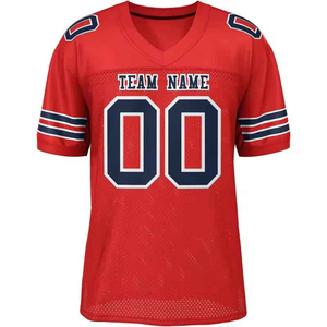 Maillot de football américain personnalisé pour homme, vert turquoise et rose, col en V, impression sublimée, anti-humidité, manches courtes, adulte - Product Image 3