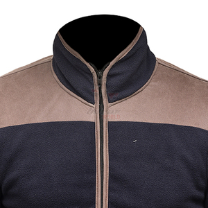 Vestes polaires de chasse Safari bleu foncé à fermeture éclair intégrale, avec panneau contrastant aux épaules et poches latérales, pour homme, hiver, pour activités de plein air - Product Image 4