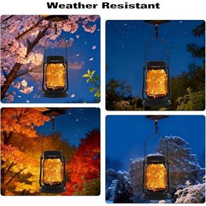 Luces Solares Colgantes para Jardín, Impermeables, Estilo Frasco Mason, Faroles Solares - Product Image 2