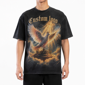 Wholesale <b>Graphic</b> <b>Vintage</b> Style DTG Printed Heavyweight Cotton Oversized <b>Graphic</b> T Shirt Trendy Streetwear Casual Premium <b>Tee</b> - Product Image 2