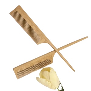 Cepillo para el pelo desenredante de paleta de bambú antiestático, peine de cola de dientes anchos para cabello seco y rizado grueso y fino, Biodegradable Natural - Product Image 1