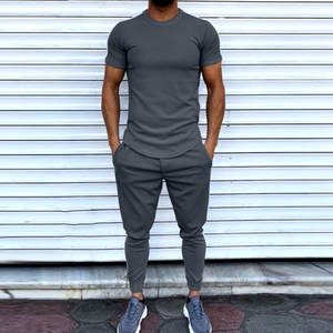 Camiseta de Algodón 100% con Logotipo Personalizado, Estilo Casual para Hombre, Conjunto 2 en 1, Camiseta Transpirable de Manga Corta, Conjunto de 2 Piezas para Hombre - Product Image 2