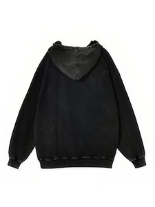 เสื้อฮู้ดดี้สไตล์วินเทจสองตัวสำหรับทั้งชายและหญิง ผลิตจากผ้าถักเนื้อหนา 550 กรัม ผ่านการซักพิเศษ แขนยาว ผ้าถักเนื้อแน่น พร้อมลายปักจากบังกลาเทศ - Product Image 2