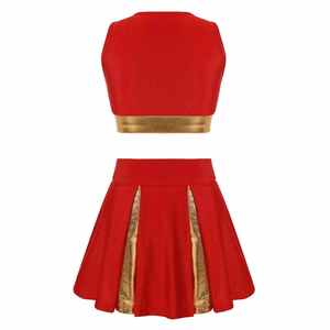 Uniformes de Animadoras con Minifalda para Prácticas de Equipo, Trajes de Baile Personalizados, para Fiestas Escolares, de Poliéster/Algodón Elástico, para Mujer - Product Image 6