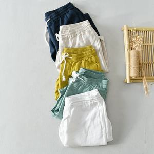 Shorts de bain et de plage pour hommes, coupe décontractée, couleur marine, légers, avec cordon de serrage, 100% coton, service OEM - Product Image 6