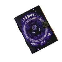 Nouvelle Époque - Livre de sorts vierge, Journaux Ombres Sorcière Chat Noir, Fournitures de Sorcellerie, Grimoire Vintage, Wiccan, Pagan, Couture Artisanale