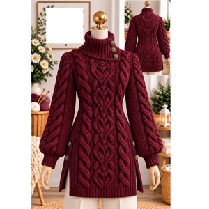 Pulls 100% acrylique ou coton, calibre 12, pour femmes, très tendance, style décontracté, pour la saison hivernale, fournisseur du Bangladesh. - Product Image 2