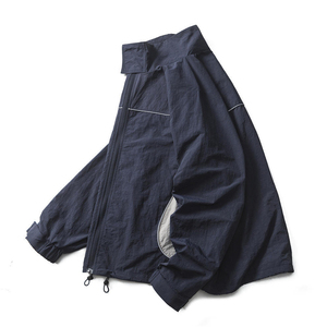 Veste coupe-vent légère en nylon pour homme, fermeture éclair intégrale, logo personnalisé, décontractée, pour la course en extérieur, vente en gros OEM - Product Image 3