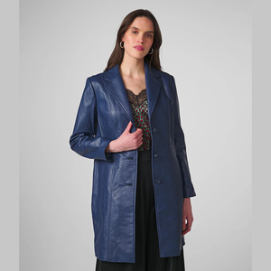 Solid Trader Top Quality Light Weight Soft Material Elegant Design Trendy Winter Clothing Womens <b>Long</b> <b>Leather</b> <b>Jacket</b> - Product Image 2