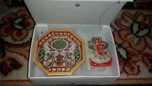 Chowki ประติมากรรมพระพิฆเนศลายนกยูงกับรูปปั้นพระพิฆเนศขนาดเล็กสำหรับบ้าน - Product Image 3