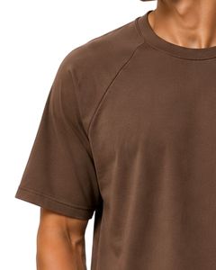 เสื้อยืดแขนสั้นคอกลมสีน้ำตาลสำหรับผู้ชาย ทรงแร็กแลน เรียบง่าย สไตล์สตรีทแวร์ รับสกรีนโลโก้ ทรงโอเวอร์ไซส์ แฟชั่น นุ่มสบาย พรีเมียม เสื้อยืดฤดูร้อน - Product Image 3