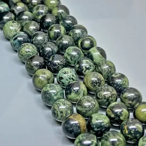 Cuentas de Jaspe Kiwi Natural de 4mm, Lisas y Redondas, Grado AA, para la Fabricación de Joyería, Venta al Por Mayor - Product Image 3