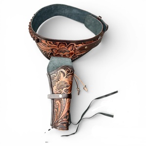 Western Hand <b>Tooled</b> Gun Covers <b>Leather</b> Comfortable Carry Holsters for Security Hold Western Concealed Carry Clip Holster Cases - Product Image 5