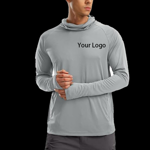 Camisa de Pesca con Capucha para Hombre, Manga Larga, Protección Solar UPF 50, Secado Rápido, Color Sólido, Estilo Pullover - Product Image 3