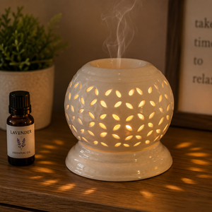 Mini Ceramic <b>Electric</b> <b>Oil</b> <b>Diffuser</b> Burner | Handcrafted Aroma <b>Oil</b> Warmer for Essential <b>Oils</b> Home Fragrance Spa Decor Gift Decor - Product Image 3
