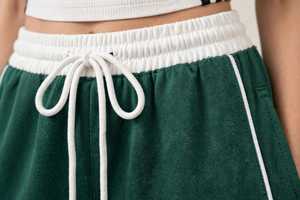 Conjunto Deportivo 2 en 1 para Mujer, Top Corto sin Mangas y Pantalones Anchos Verdes, Corte Holgado con Cierre de Cremallera - Product Image 5