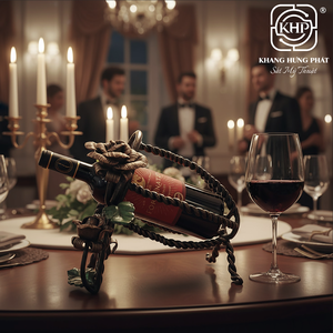 Estante para Vino de Hierro Forjado Retorcido Estilo Vintage, Decoración Floral Hecha a Mano, Soporte Individual para Botella, de Fabricante Vietnamita - Product Image 4