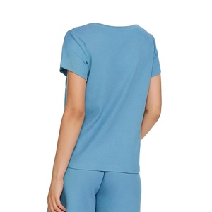 ชุดเซ็ตสองชิ้นสำหรับผู้หญิง คุณภาพสูง ผลิตตามสั่ง ลายเรียบ แขนสั้น ความยาวปานกลาง แฟชั่นฤดูร้อน ขายส่ง - Product Image 5