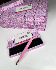 GETUP BROSONS Pink Eyelash Tweezers Stainless Steel Precision Tool <b>Box</b> Packaging - Product Image 4