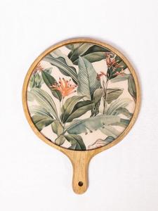 Tabla de servir duradera de madera de mango con estampado de esmalte, bandeja para queso, mango de madera hecho a mano, ZONA DE ARTESANÍA, herramientas para pizza para el hogar y camping - Product Image 3