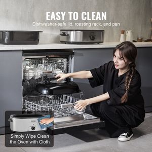 Four à rôtir électrique 26 Qt avec couvercle auto-arpentant 1450W, fonction décongélation et maintien au chaud pour rôtir la dinde, rôtissoire pour usage domestique - Product Image 6