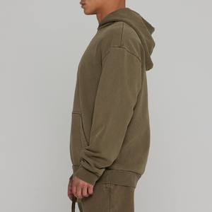 Conjuntos de Sudadera con Capucha de Algodón Teñido Personalizados con Logotipo de Moda y Pantalones Jogger, Proveedor Mayorista de Fábrica OEM ODM - Product Image 3