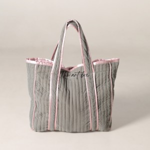 Wholesale Assorted Chic Velvet Quilted Tote Bag Modern Indian Soft Fabric <b>Handbag</b> - Product Image 2
