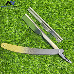 Rasoir de Barbier Pliable Personnalisé de Qualité, Style Ancien, en Acier Inoxydable, avec Logo OEM, Fermeture Coulissante, Outils de Rasage pour Salon de Coiffure - Product Image 1